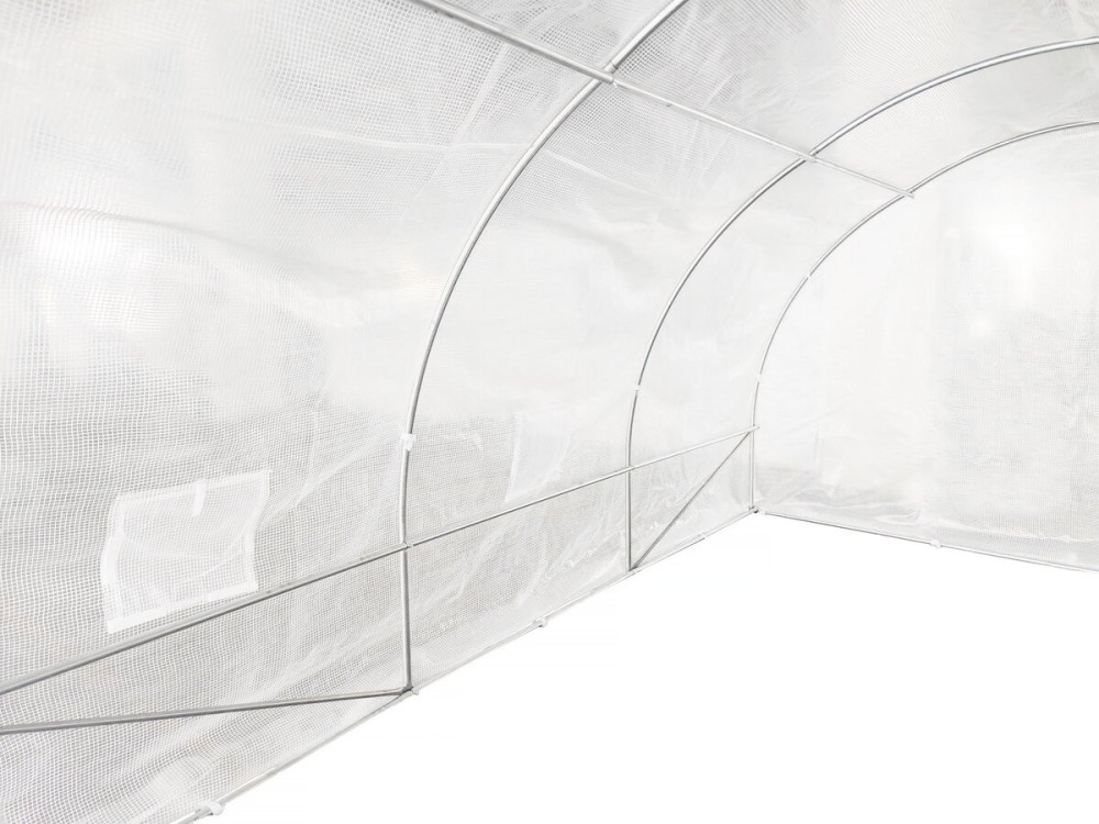 Serra a tunnel da giardino "Mimosa" con porta - 12 m² - 180 g - Bianco
