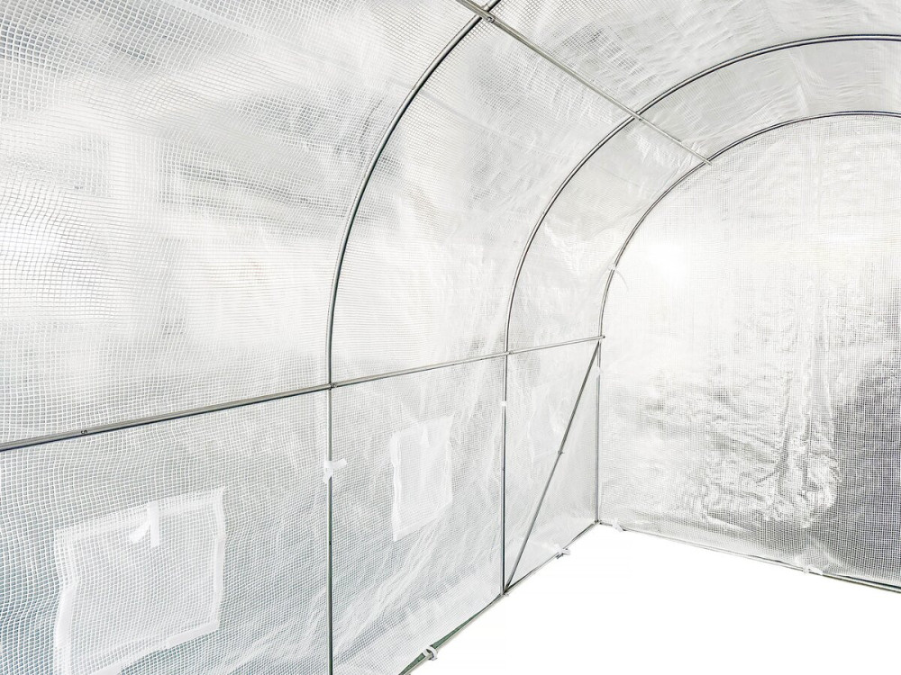 Serra a tunnel da giardino "Mimosa" con porta - 6 m² - 180 g - Bianco