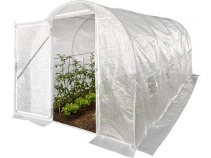 Serra a tunnel da giardino "Mimosa" con porta - 9 m² - 180 g - Bianco
