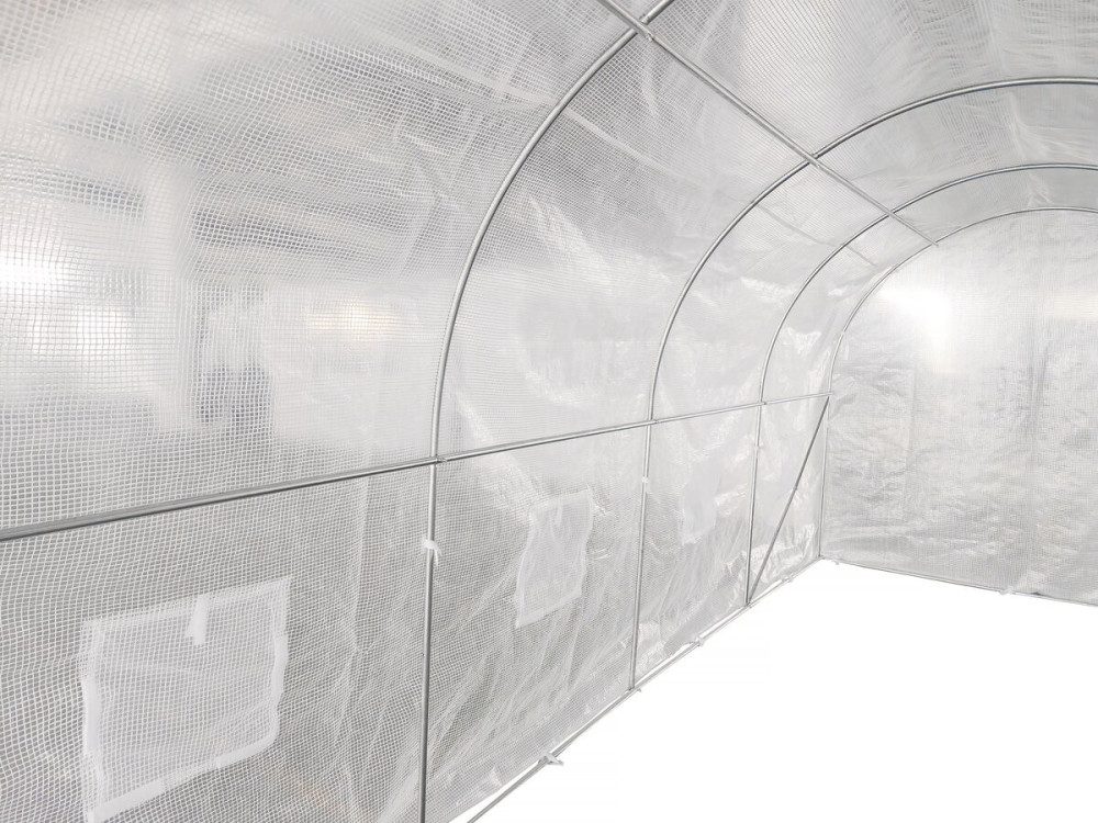 Serra a tunnel da giardino "Mimosa" con porta - 9 m² - 180 g - Bianco