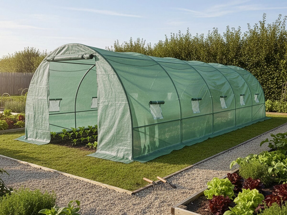 Copertura per serra a tunnel da giardino "Lys" - 24 m² - 130 g - Verde