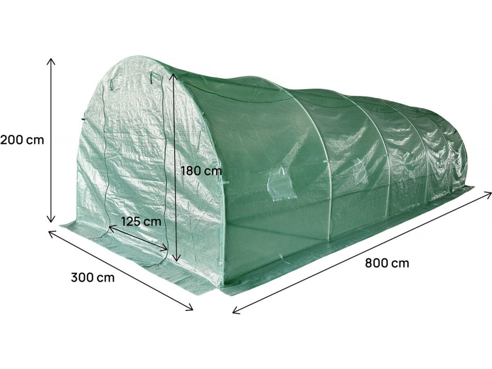 Copertura per serra a tunnel da giardino "Lys" - 24 m² - 130 g - Verde