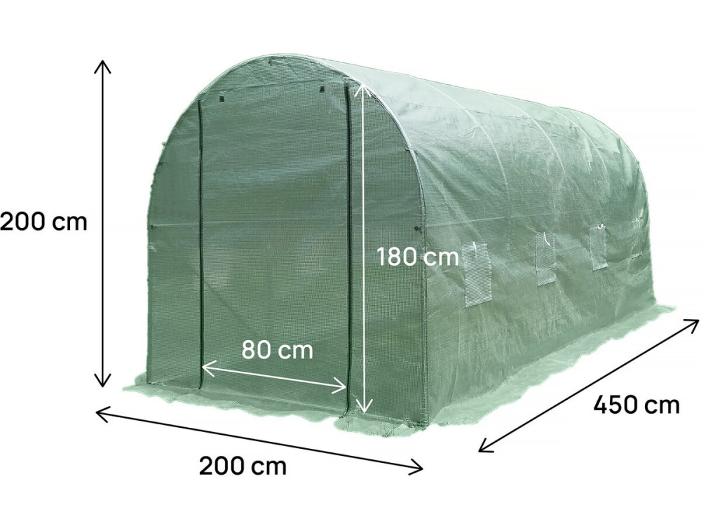 Copertura per serra a tunnel da giardino "Lys" - 9 m² - 130 g - Verde