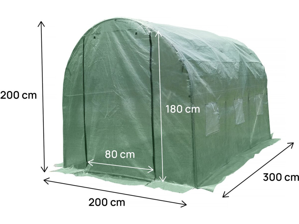 Copertura per serra a tunnel da giardino "Lys" - 6 m² - 130 g - Verde