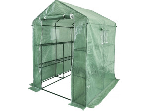 Serra per pomodori da giardino "Lys" con ripiani - 2,04 m² - 130 g - Verde