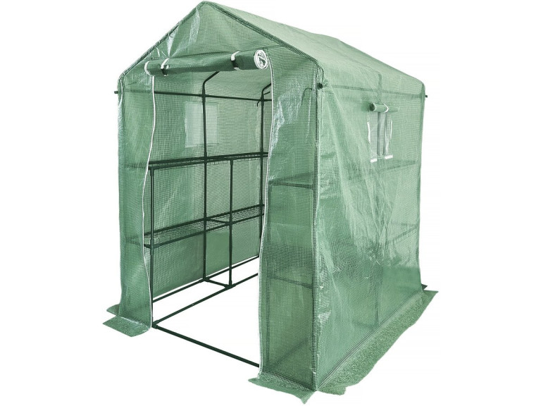 Serra per pomodori da giardino "Lys" con ripiani - 2,04 m² - 130 g - Verde