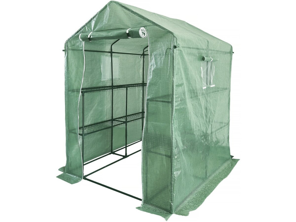 Serra per pomodori da giardino "Lys" con ripiani - 2,04 m² - 130 g - Verde