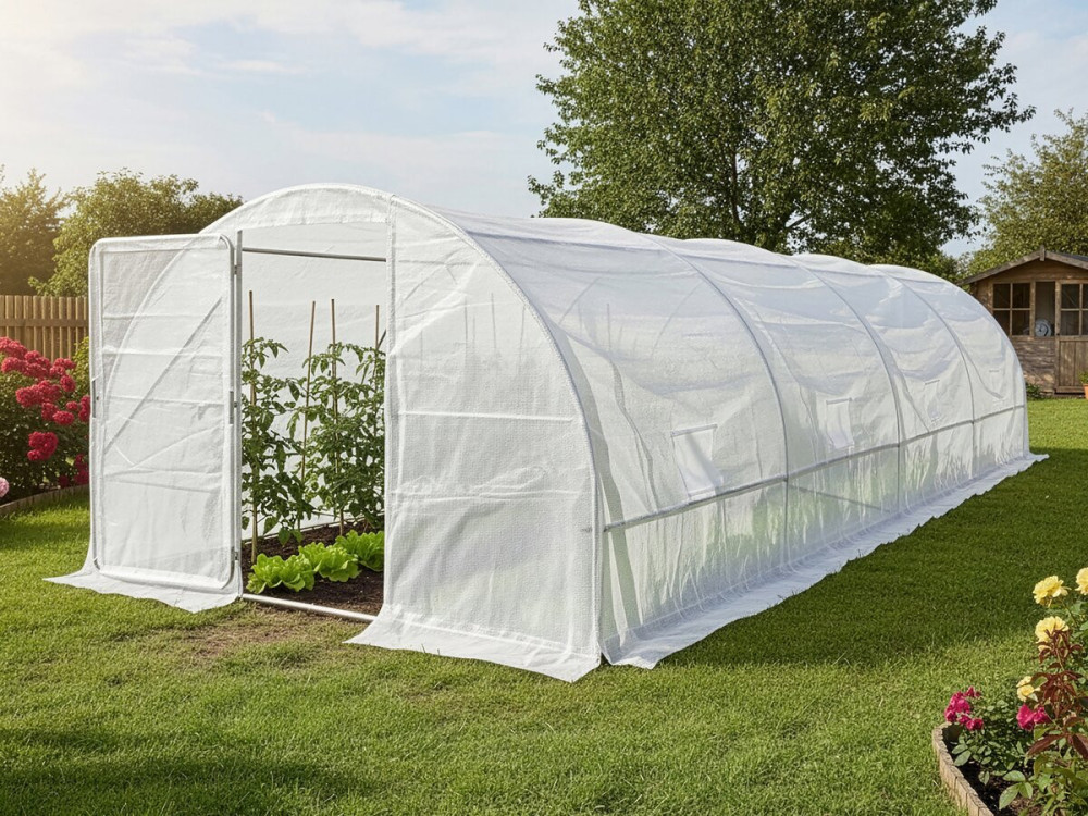 Copertura per serra a tunnel da giardino "Mimosa" - 18 m² - 180 g - Bianco
