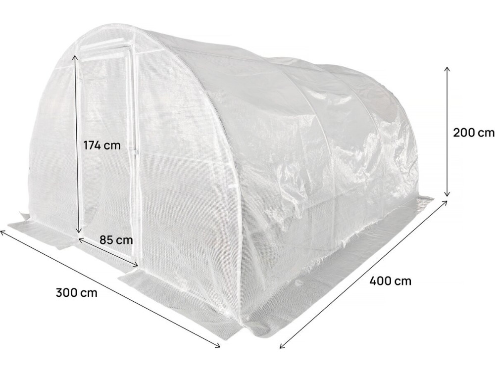 Copertura per serra a tunnel da giardino "Mimosa" - 12 m² - 180 g - Bianco
