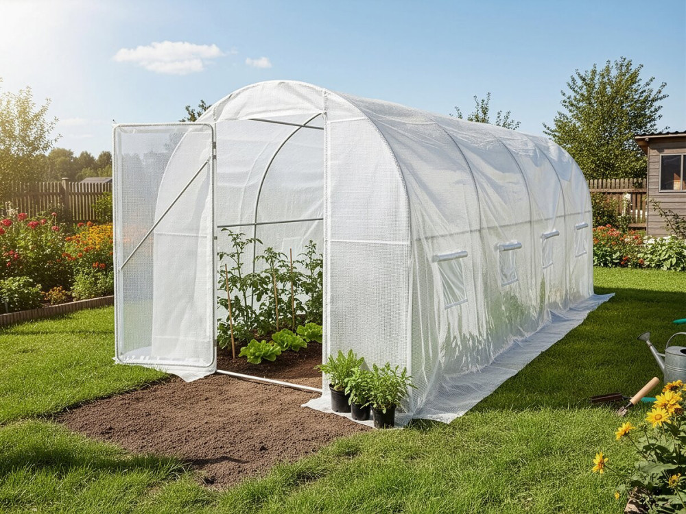 Copertura per serra a tunnel da giardino "Mimosa" - 9 m² - 180 g - Bianco