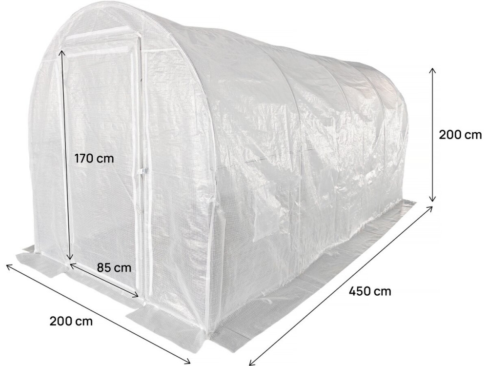 Copertura per serra a tunnel da giardino "Mimosa" - 9 m² - 180 g - Bianco