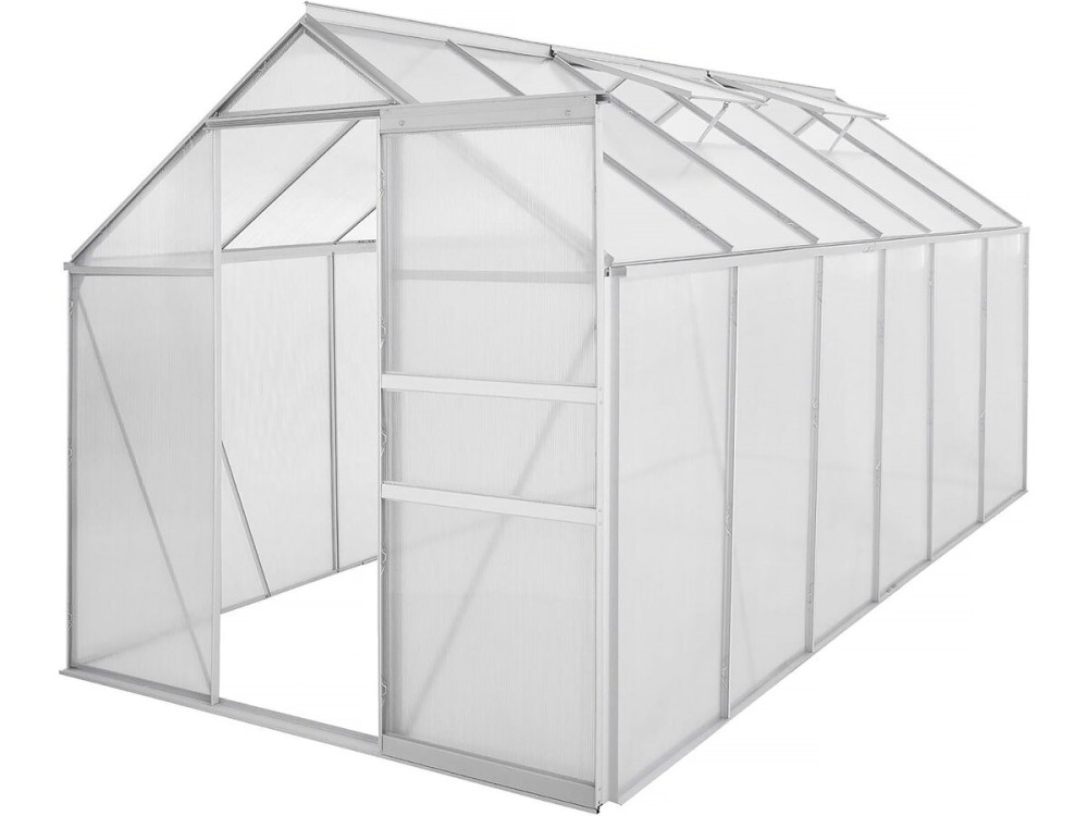 Base in acciaio zincato per serra "Basilic" - 7,03 m² - Grigio