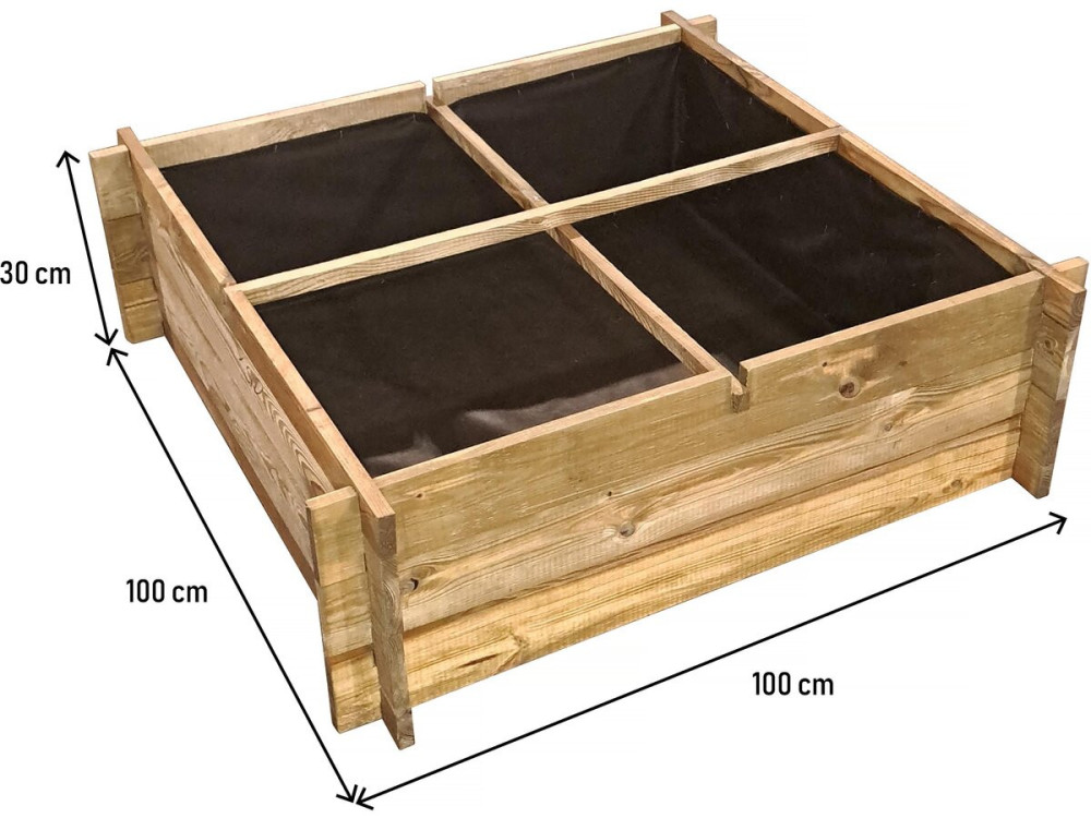 Orto in legno "Aroma" - 100 x 100 x 30 cm