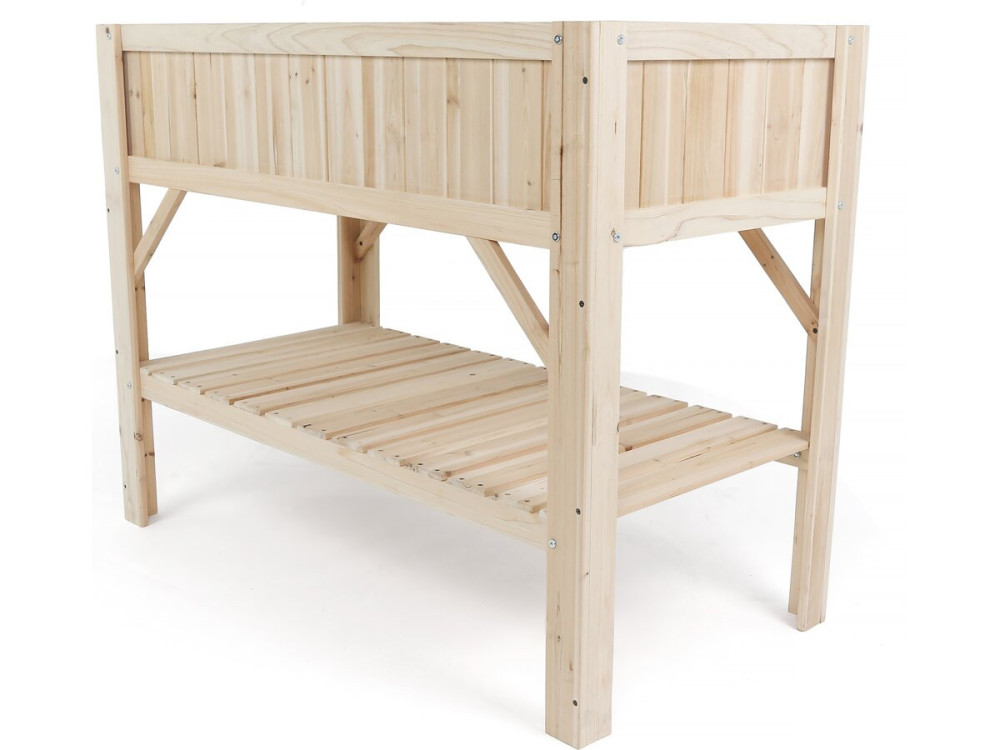 Orto quadrato in legno "Magnolia" su gambe - 115 x 57 x 90 cm - Beige