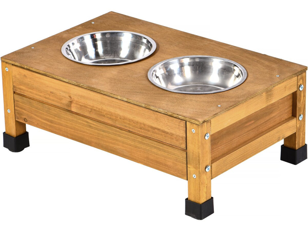 Casetta per cani in legno "Rusty" con mangiatoia e contenitore - 151 x 138 x 100 cm - Marrone
