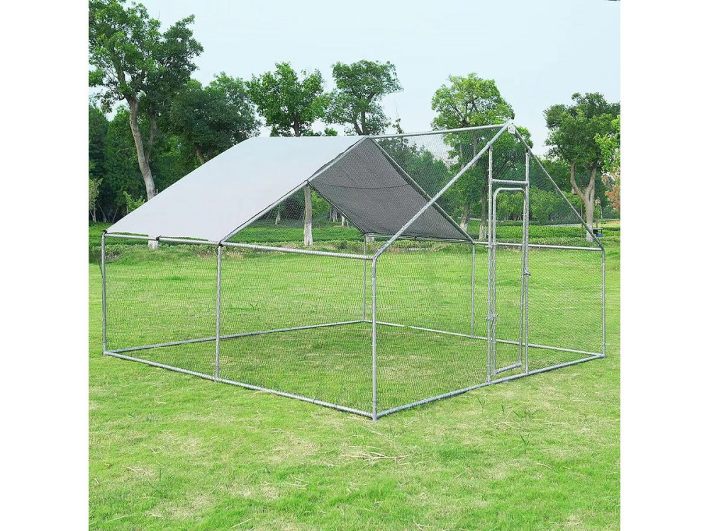 Recinto per polli 12 m² Rete metallica 4 x 3 x 2 M in acciaio zincato