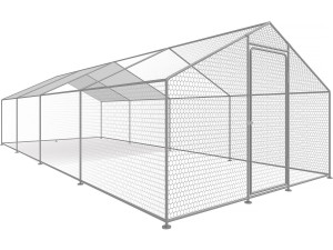 Recinto per galline 24 m² Rete metallica 8 x 3 x 2 M in acciaio zincato