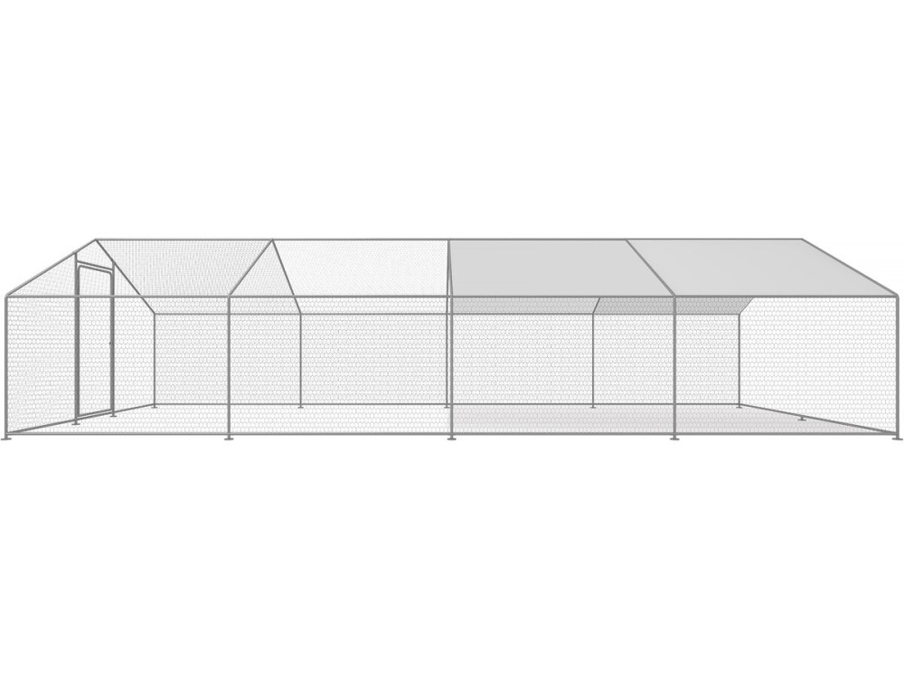 Recinto per galline 24 m² Rete metallica 8 x 3 x 2 M in acciaio zincato