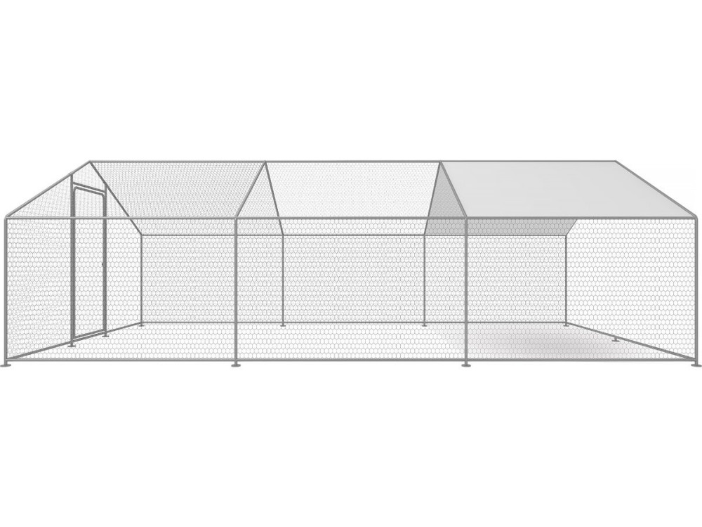 Recinto per polli 18 m² Rete metallica 6 x 3 x 2 M in acciaio zincato