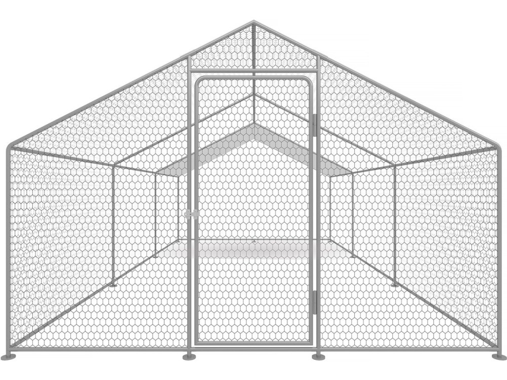 Recinto per polli 18 m² Rete metallica 6 x 3 x 2 M in acciaio zincato
