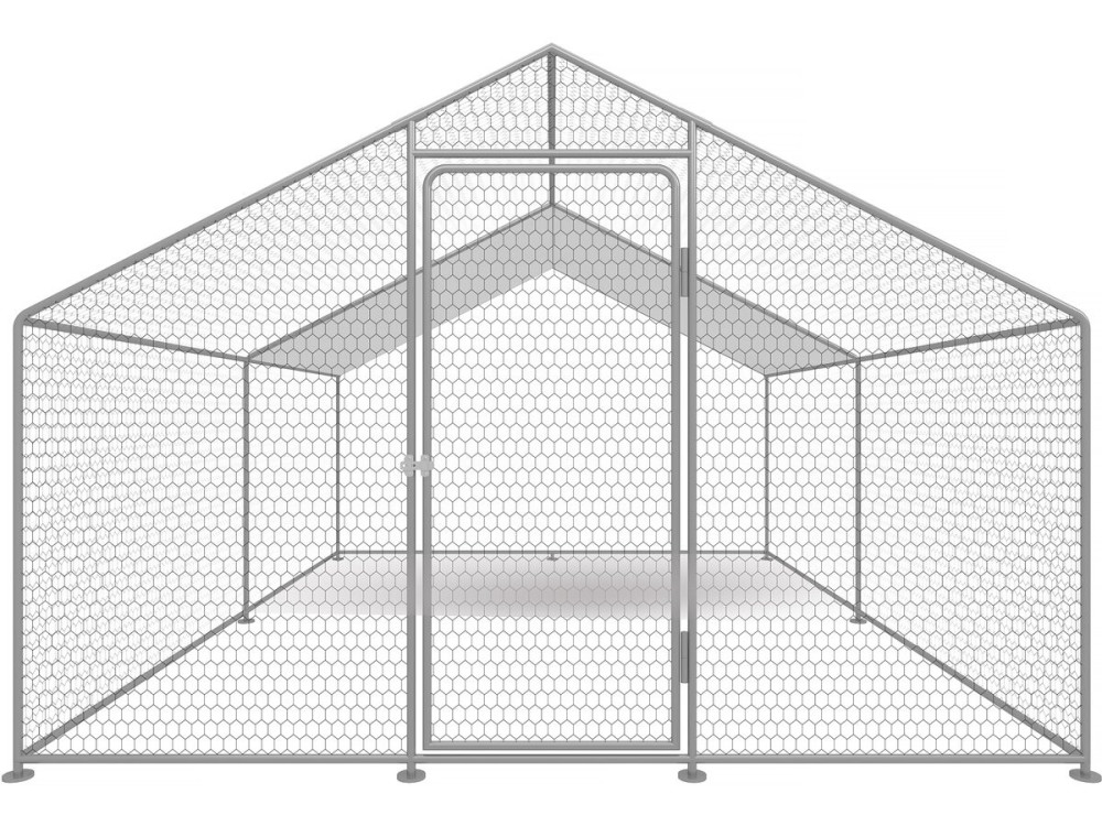 Recinto per galline 9 m² rete metallica 3 x 3 x 2 M acciaio zincato