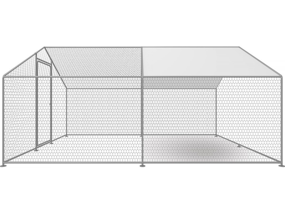 Recinto per galline 9 m² rete metallica 3 x 3 x 2 M acciaio zincato