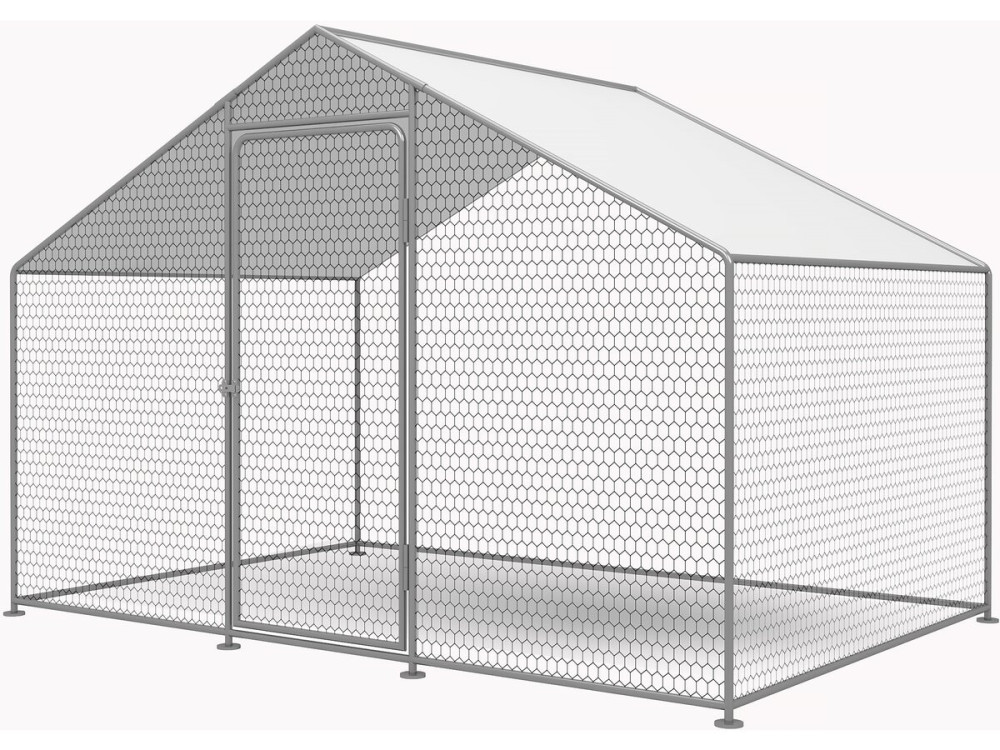 Recinto per galline 6 m² rete metallica 2 x 3 x 2 M acciaio zincato