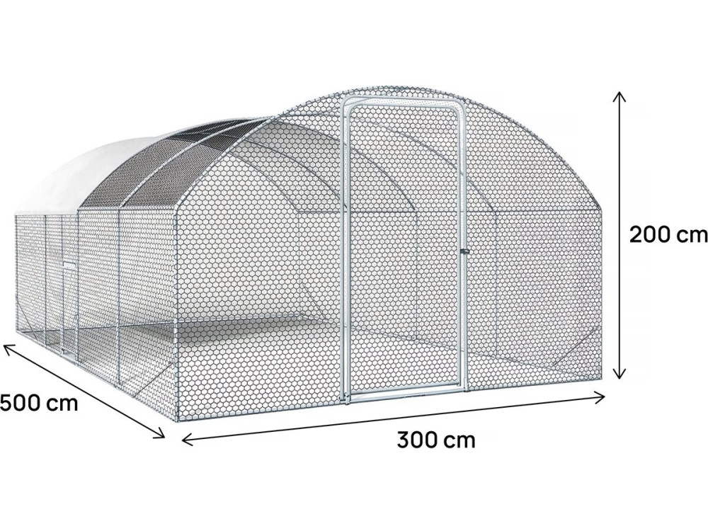 15 m² di pollaio a cupola "Cocorico" - 5 x 3 m - acciaio zincato