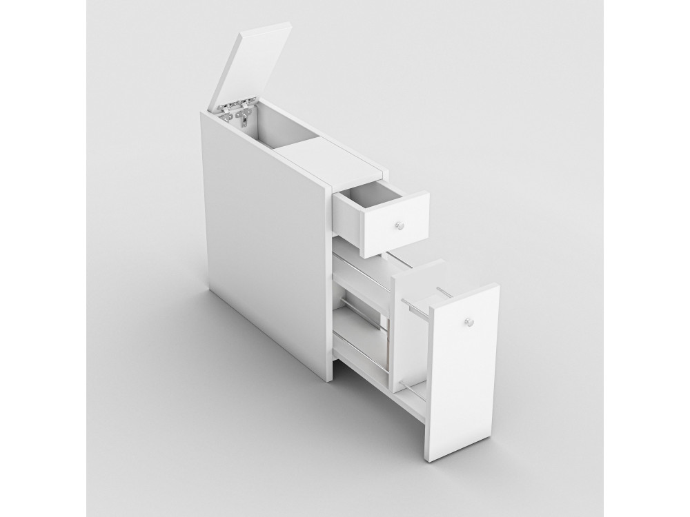 Mobile da bagno in legno "Calencia" - 60 x 19 x 55 cm - Bianco