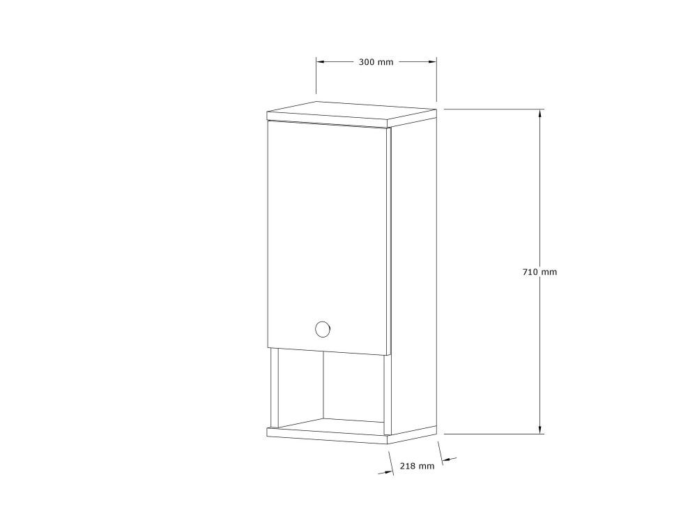 Mobile da bagno in legno "Mis" - 30 x 21 x 71 cm - Bianco