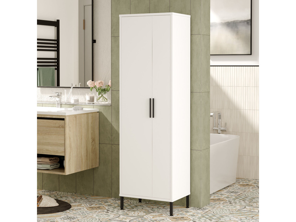 Armadio multifunzionale in legno "Jienna" - 50 x 36 x 165 cm - Bianco