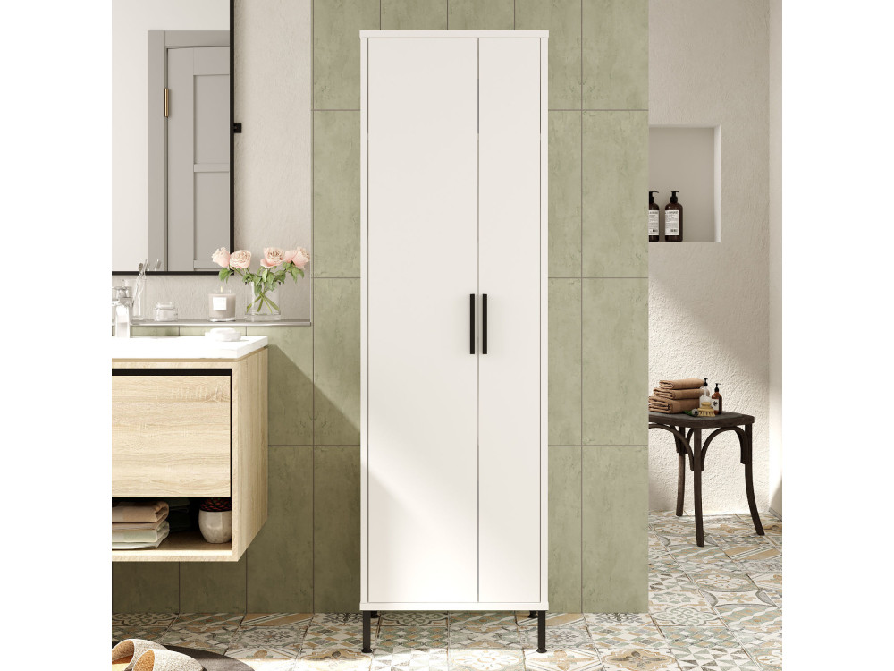 Armadio multifunzionale in legno "Jienna" - 50 x 36 x 165 cm - Bianco