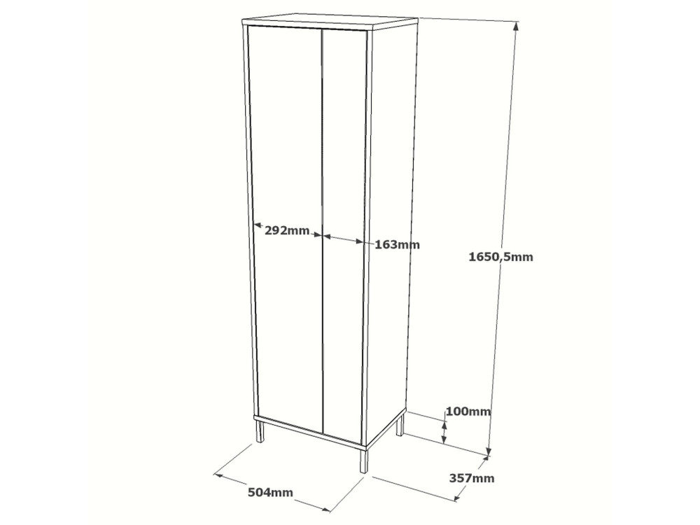 Armadio multifunzionale in legno "Jienna" - 50 x 36 x 165 cm - Bianco