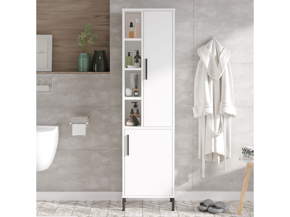Armadio multifunzionale in legno "Vile" - 45 x 35 x 174 cm - Bianco