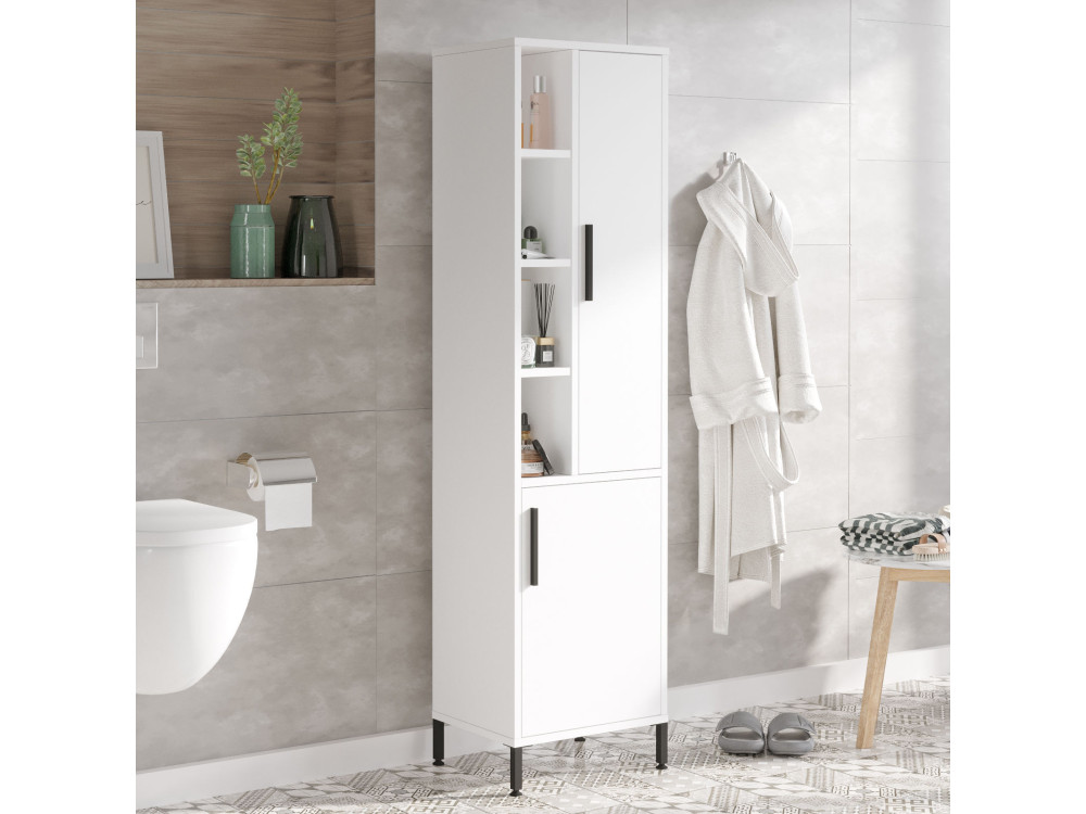 Armadio multifunzionale in legno "Vile" - 45 x 35 x 174 cm - Bianco