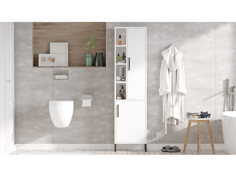 Armadio multifunzionale in legno "Vile" - 45 x 35 x 174 cm - Bianco