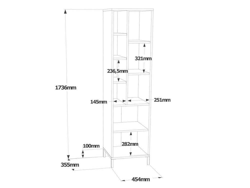 Armadio multifunzionale in legno "Vile" - 45 x 35 x 174 cm - Bianco