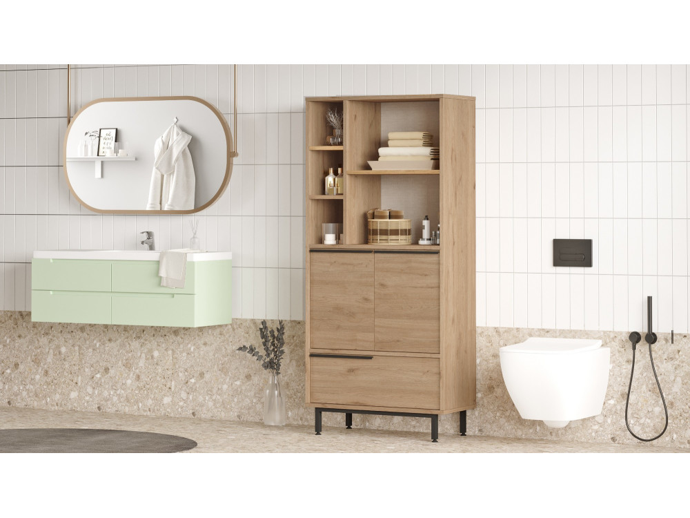 Armadio in legno "Calvin" - 74 x 35 x 161 cm - Marrone