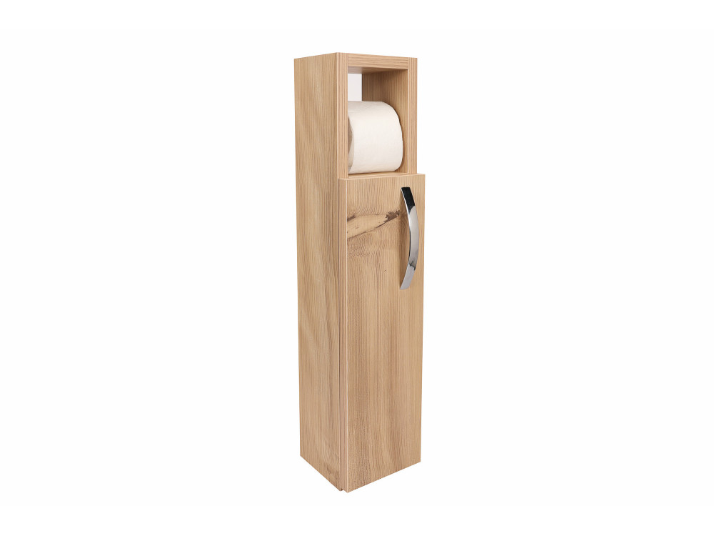 Portarotolo in legno "Star" - 15 x 12 x 65 cm - Marrone