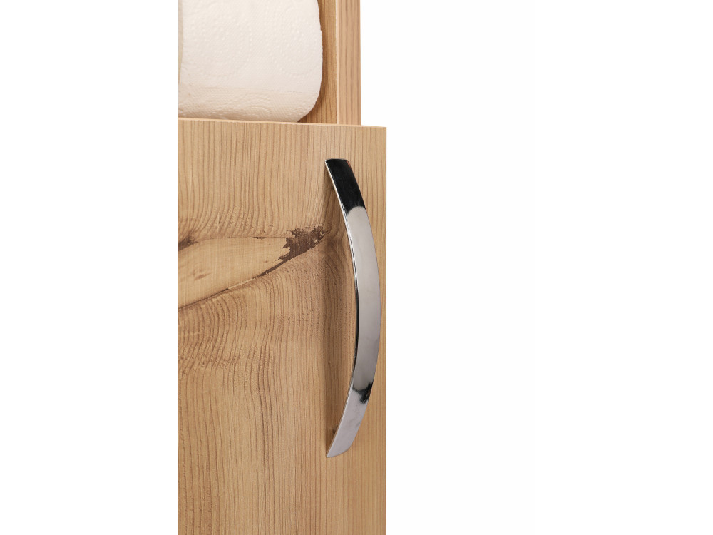 Portarotolo in legno "Star" - 15 x 12 x 65 cm - Marrone