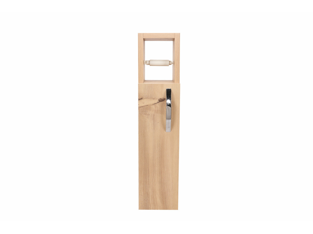 Portarotolo in legno "Star" - 15 x 12 x 65 cm - Marrone
