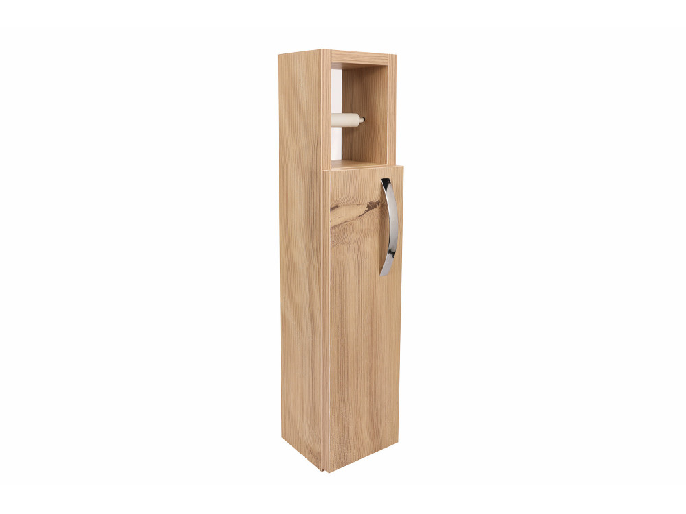 Portarotolo in legno "Star" - 15 x 12 x 65 cm - Marrone