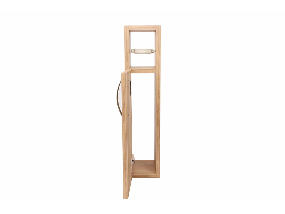 Portarotolo in legno "Star" - 15 x 12 x 65 cm - Marrone