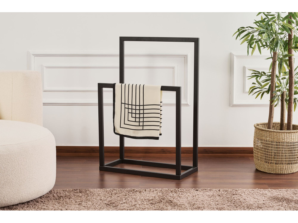 Portasciugamani in metallo "Gediz" - 25 x 60 x 90 cm - Nero