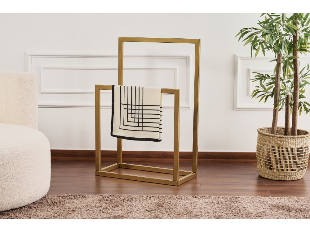 Portasciugamani in metallo "Gediz" - 25 x 60 x 90 cm - Oro
