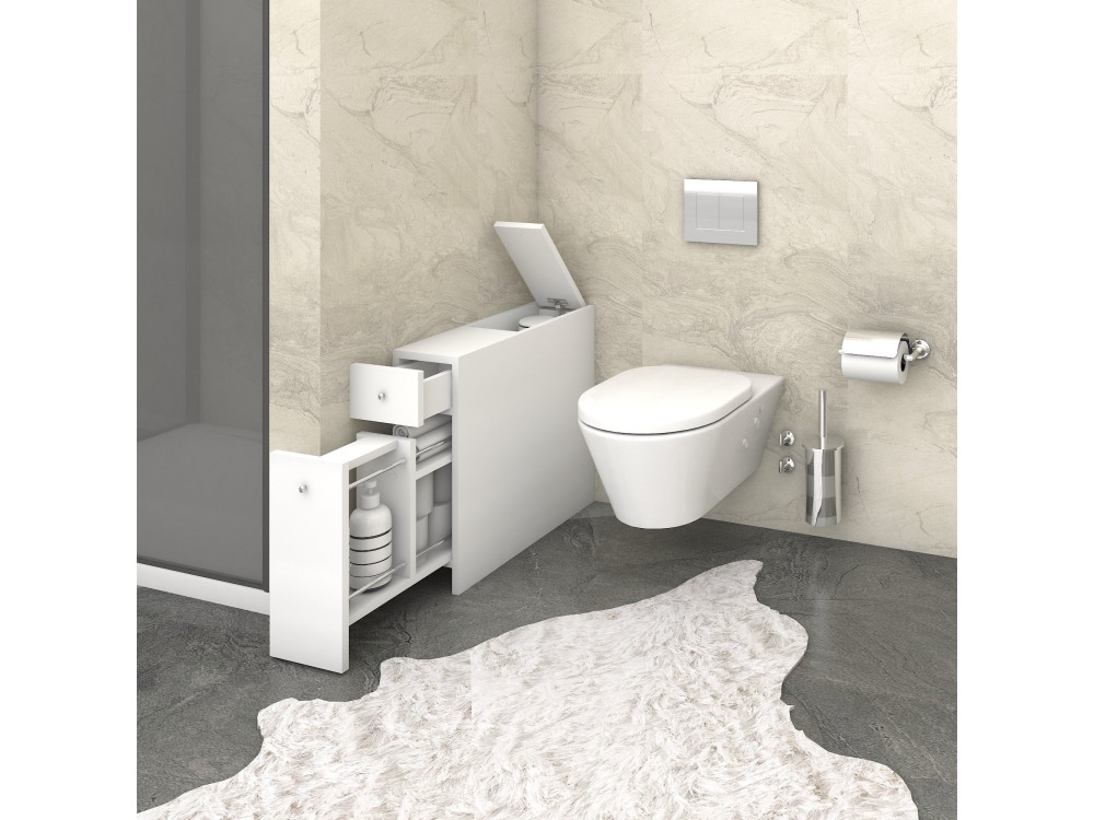 Mobile da bagno in legno "Smart" - 20 x 60 x 55 cm - Bianco