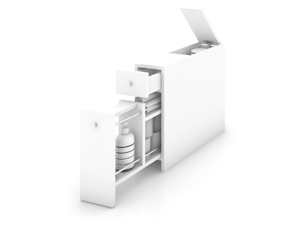 Mobile da bagno in legno "Smart" - 20 x 60 x 55 cm - Bianco