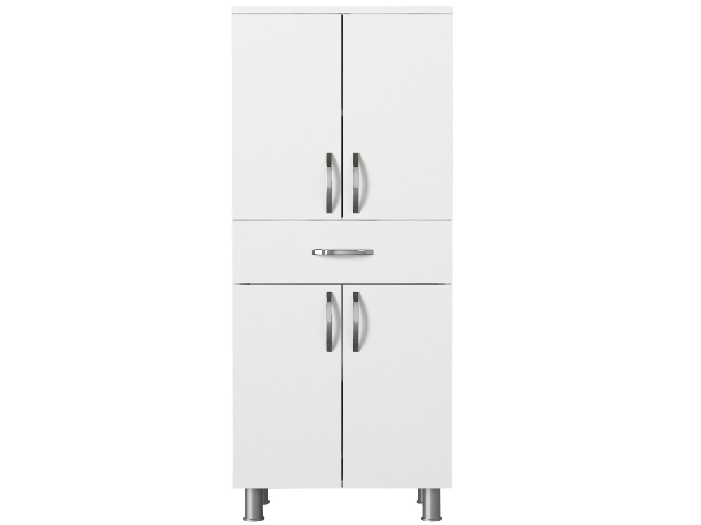 Mobile da bagno in legno "Arizona" - 59 x 31 x 140 cm - Bianco