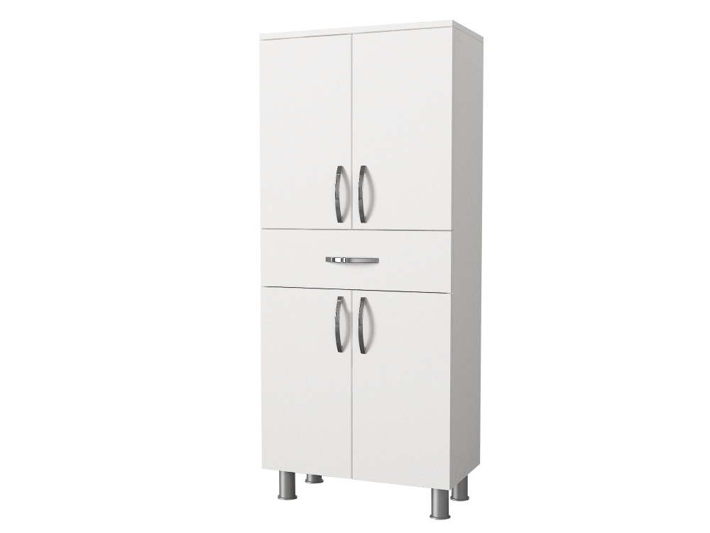Mobile da bagno in legno "Arizona" - 59 x 31 x 140 cm - Bianco