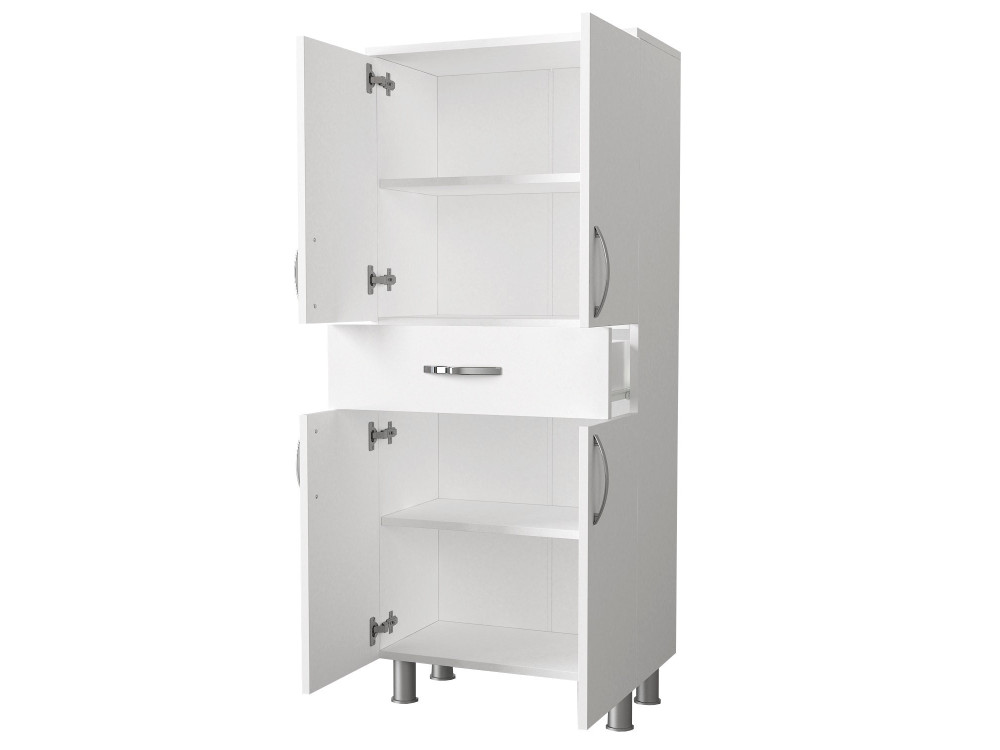 Mobile da bagno in legno "Arizona" - 59 x 31 x 140 cm - Bianco